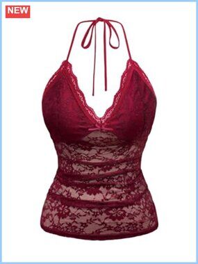 Plus Size Lace Halter Crop Corset Top Backless Sleeveless Y2K Club Rave